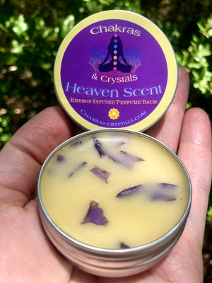 Open image in slideshow, Chakras &amp; Crystals &quot;Heaven Scent&quot; Lotus Infused Perfume Balm
